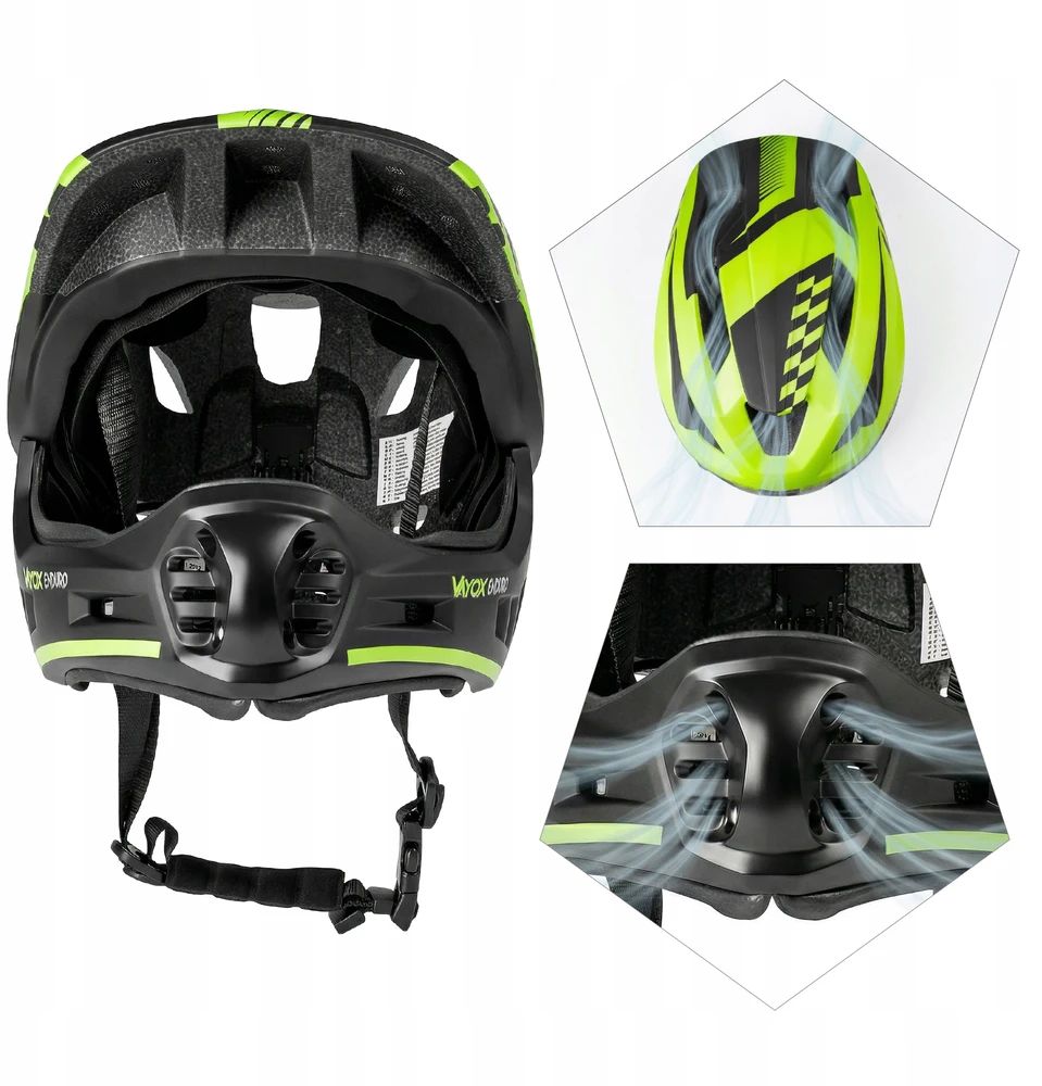 MTB DVIRAČIO ŠALMAS, REGULIUOJAMAS, VISAS, NUIMAMAS MENYS 54-58CM ENDURO VAYOX