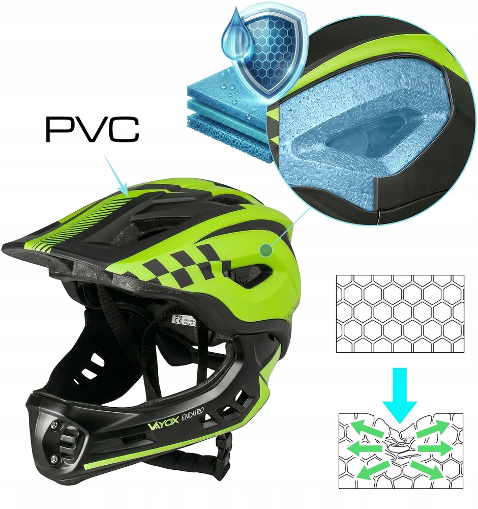 MTB DVIRAČIO ŠALMAS, REGULIUOJAMAS, VISAS, NUIMAMAS MENYS 54-58CM ENDURO VAYOX