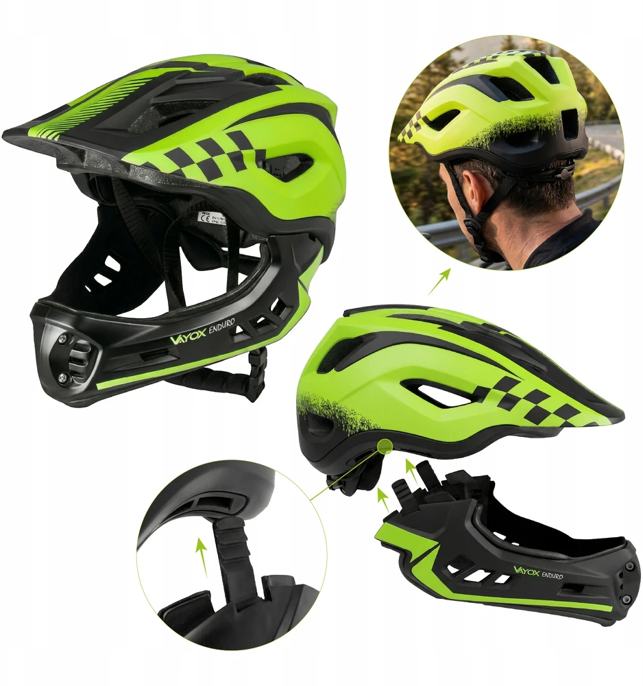 MTB DVIRAČIO ŠALMAS, REGULIUOJAMAS, VISAS, NUIMAMAS MENYS 54-58CM ENDURO VAYOX