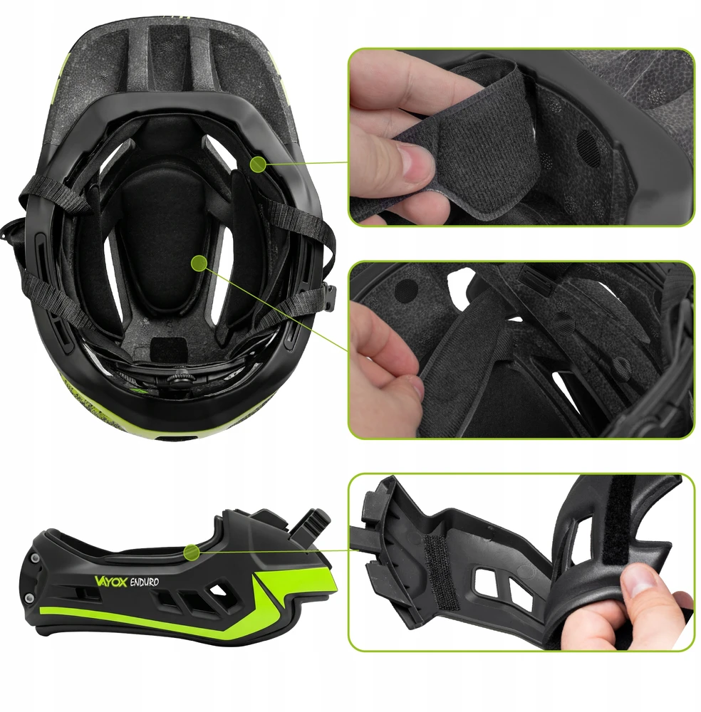 MTB DVIRAČIO ŠALMAS, REGULIUOJAMAS, VISAS, NUIMAMAS MENYS 54-58CM ENDURO VAYOX