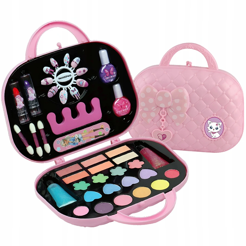 Mtoys MIAŽIAMOSIOS KOSMETIKOS RINKINYS KREPŠELIS NAIL MAKEUP BOX 42 ELEMENTS.