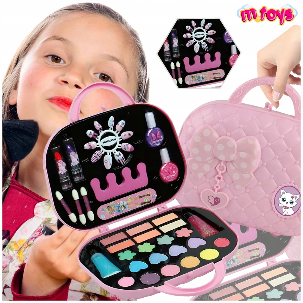 Mtoys MIAŽIAMOSIOS KOSMETIKOS RINKINYS KREPŠELIS NAIL MAKEUP BOX 42 ELEMENTS.