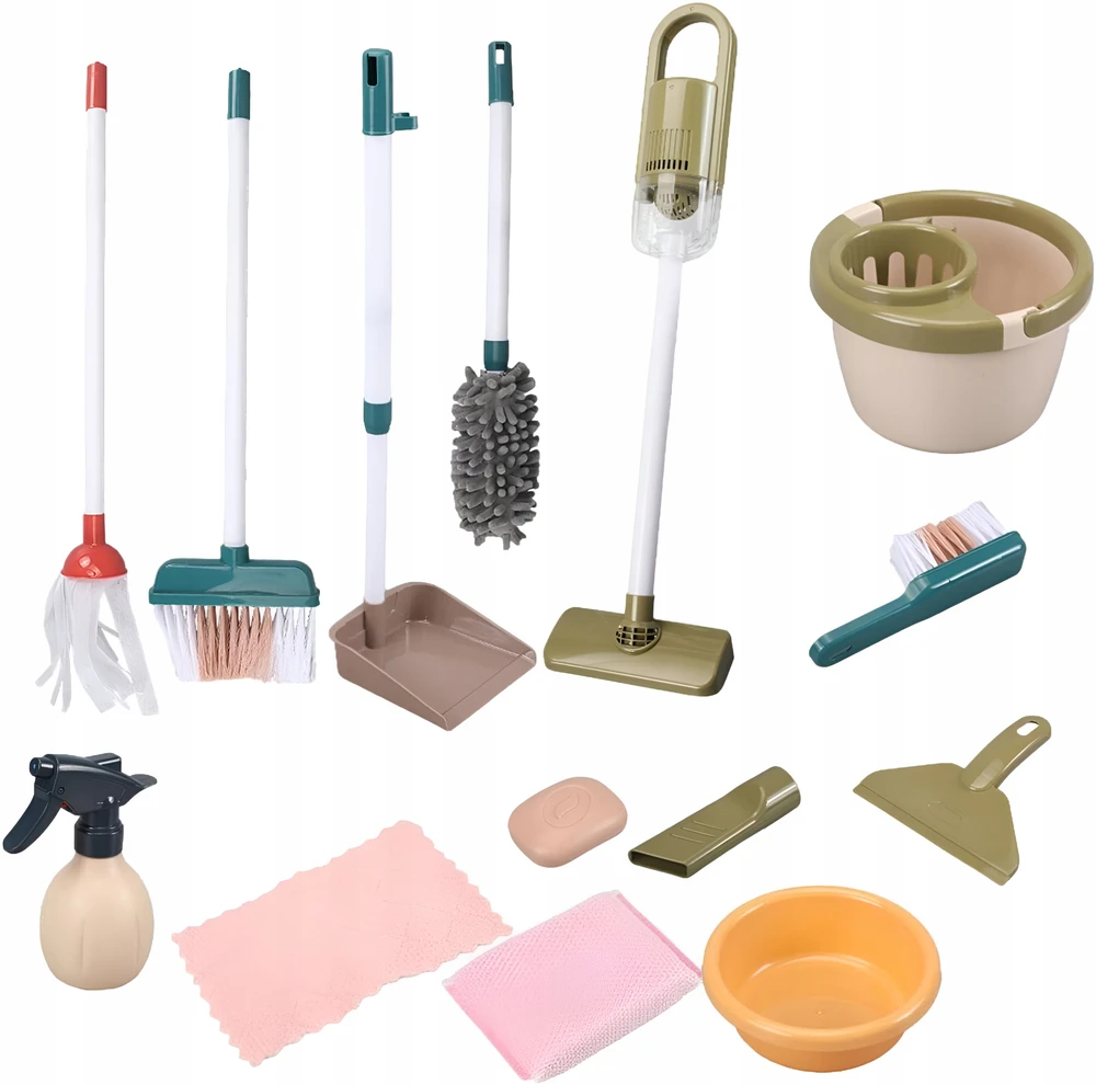 MTOYS VAIKŲ VALYMO RINKINYS, DULKIŲ SIurblys, SMART, KIBIŠAS, ŠLUTĖ, XL PRIEDAI