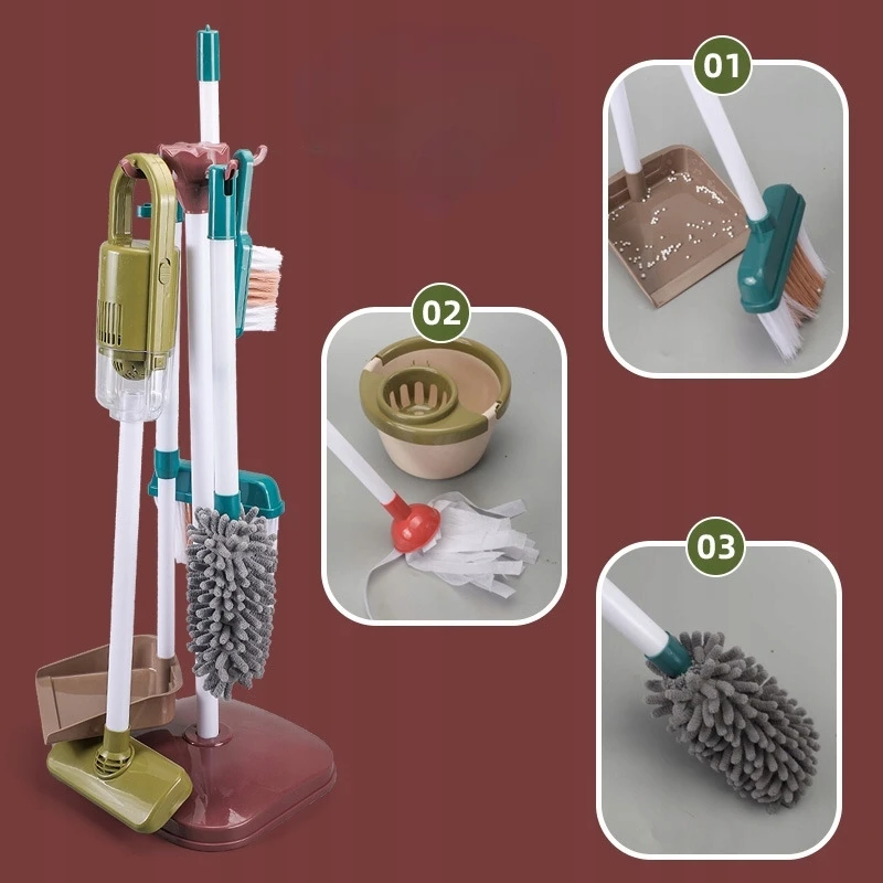 MTOYS VAIKŲ VALYMO RINKINYS, DULKIŲ SIurblys, SMART, KIBIŠAS, ŠLUTĖ, XL PRIEDAI