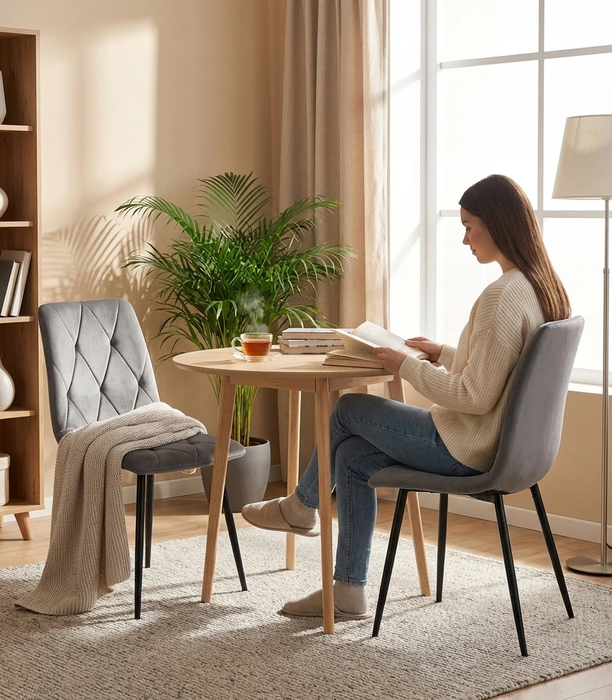 MUFART AKSOMINĖ MINŠTA AKSOMINĖ KĖDĖ SVETAINEI VIRTUVEI VALGOMAS LUMINES GRAY