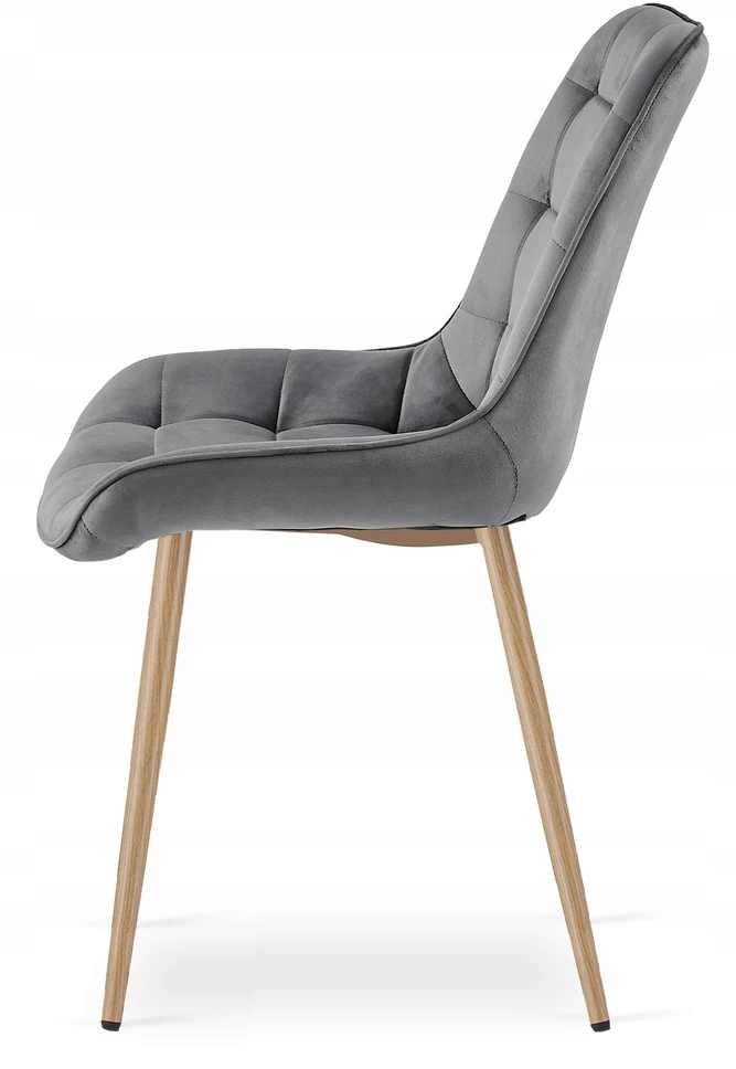 MUFART ERBA / BERA kėdė - tamsiai pilko aksomo / ąžuolo kojos