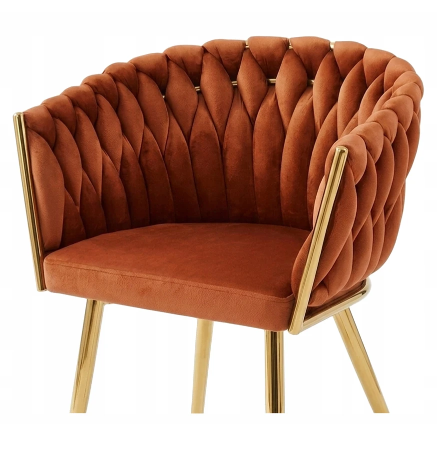 MUFART Minkšta aksominė kėdė MODERN, skirta svetainei valgomajam SPIGA Copper
