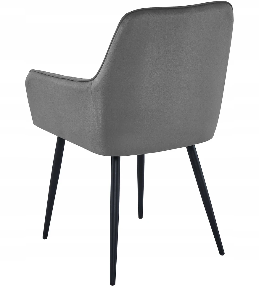 MUFART Minkšta aksominė kėdė Velvet MALAGA MODERN Pilka