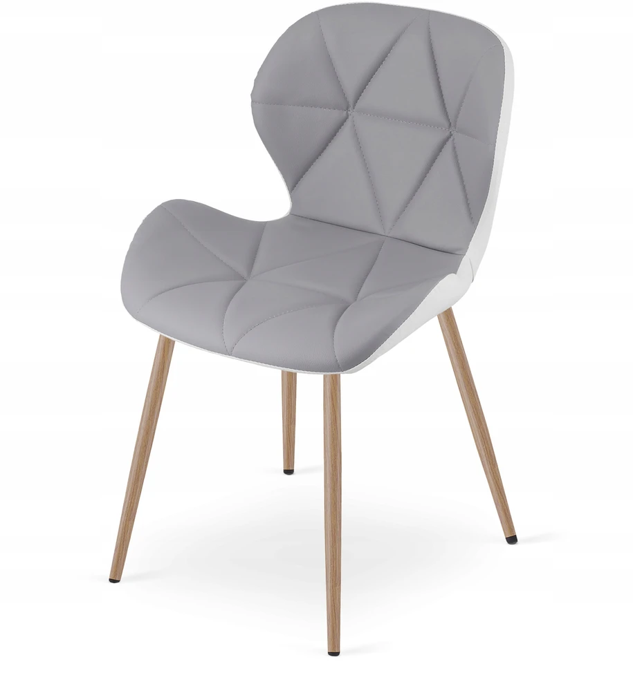 MUFART MINKŠTA EKO ODINĖ KĖDĖ SVETAINEI VIRTUVĖS VALGOMUI VELA Pilka ir balta