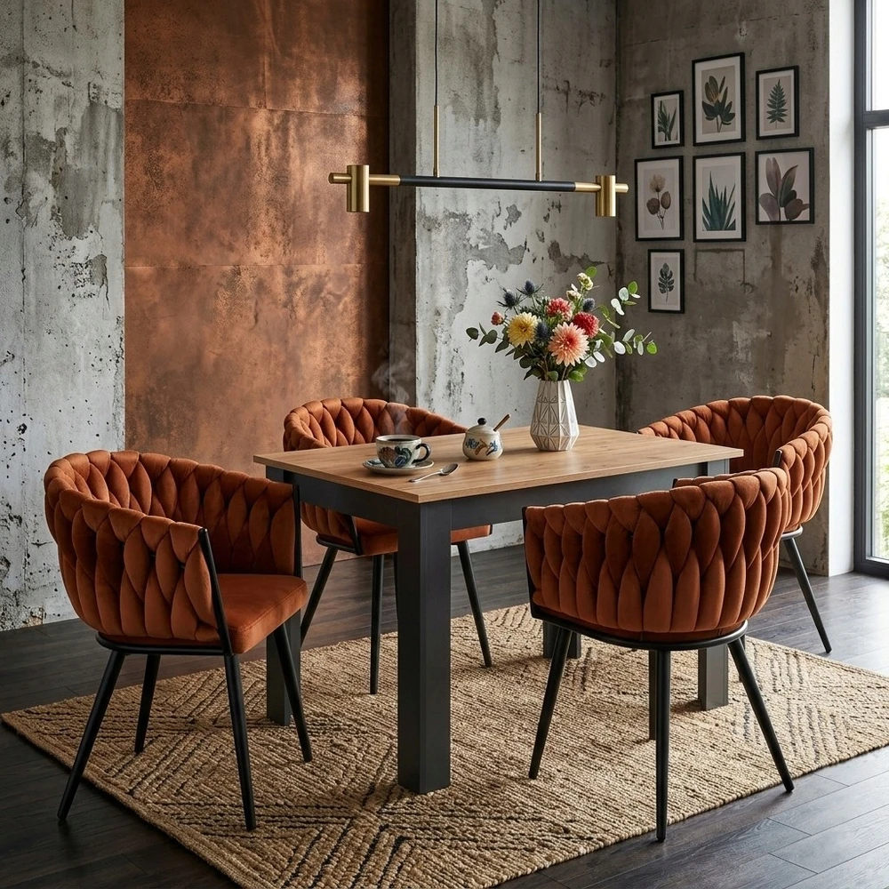 MUFART MODERNĖ Minkšta aksominė kėdė svetainei valgomajam SPIGA Copper