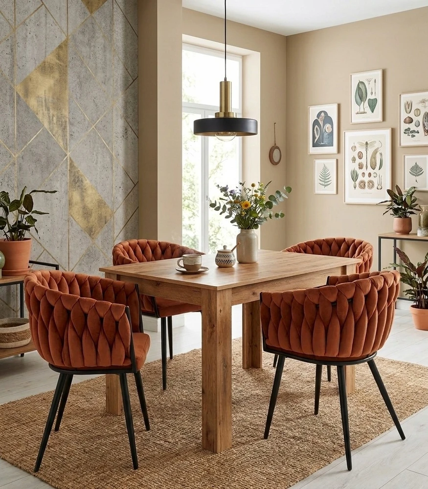 MUFART MODERNĖ Minkšta aksominė kėdė svetainei valgomajam SPIGA Copper