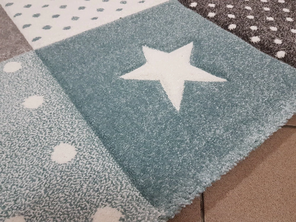Multi Decor Dywan FORKIDS 3D 80x150 w GWIAZDY GWIAZDKI turkus