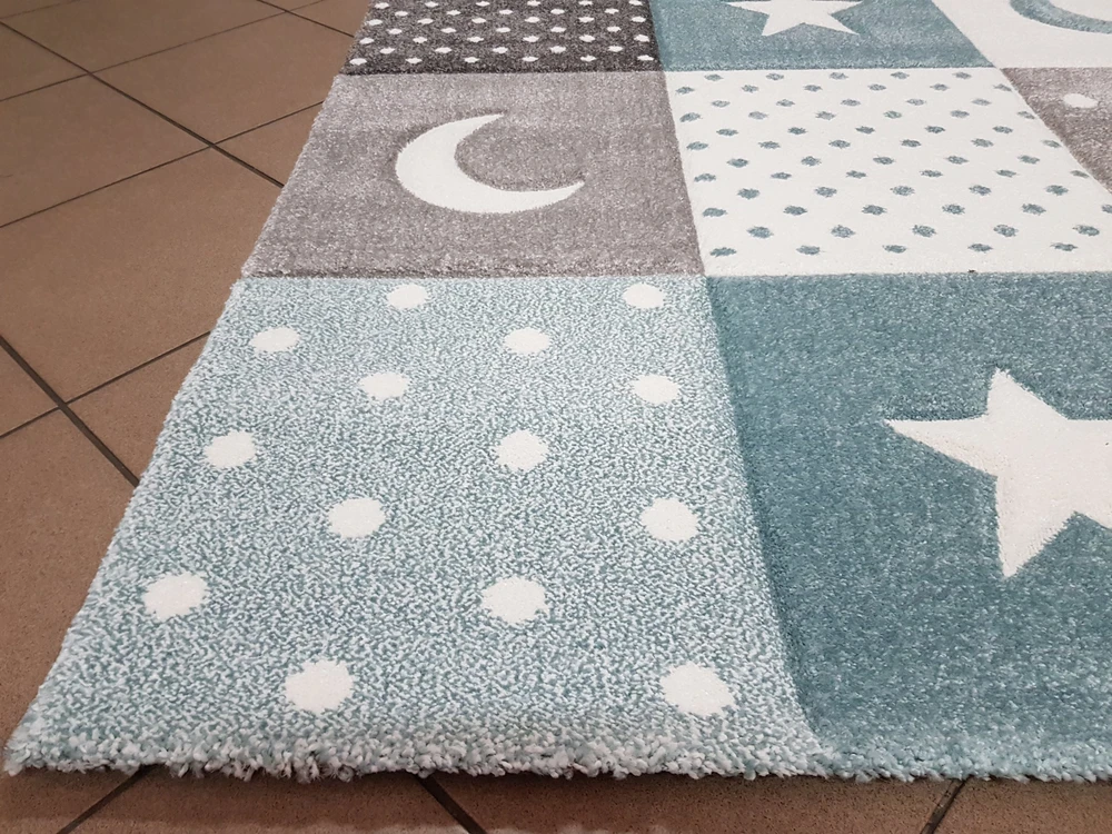 Multi Decor Dywan FORKIDS 3D 80x150 w GWIAZDY GWIAZDKI turkus