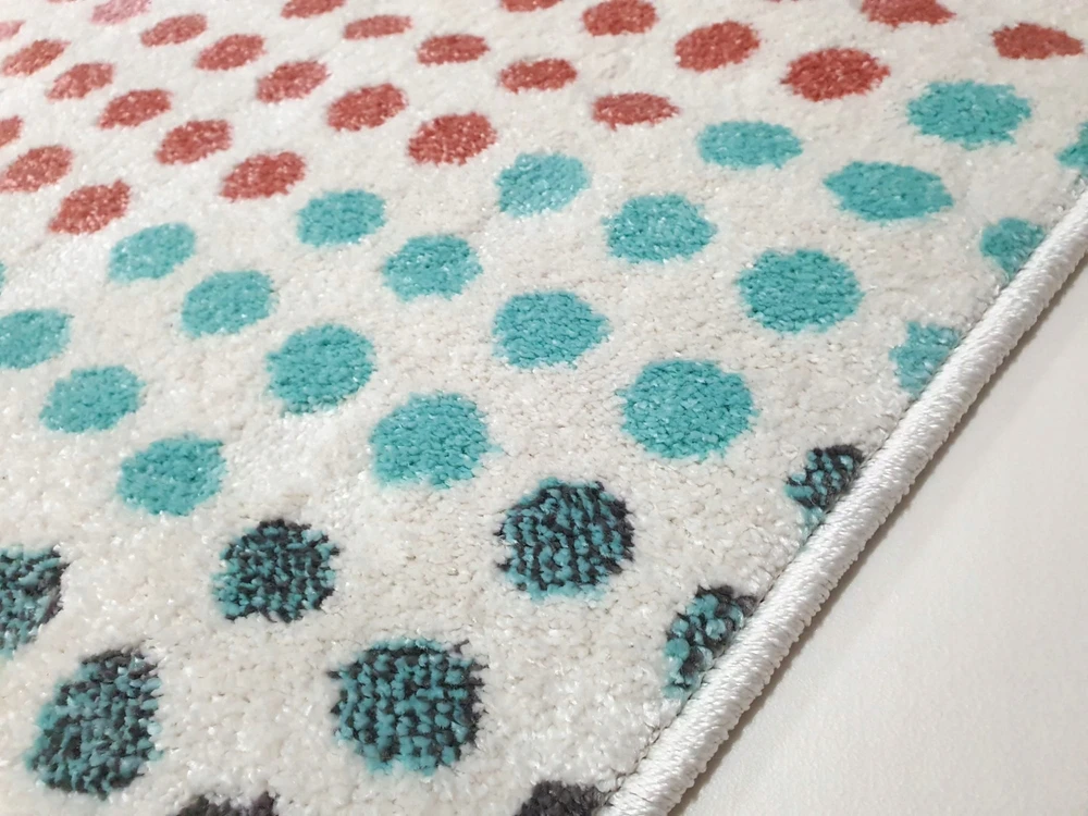 Multi Decor Dywan sanford kropeczki w stylu BOHO w kropki tęcza 160x220 grochy GRUBY