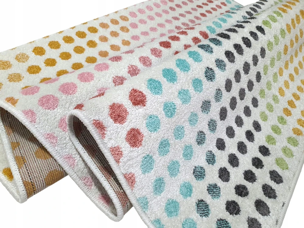 Multi Decor Dywan sanford kropeczki w stylu BOHO w kropki tęcza 160x220 grochy GRUBY