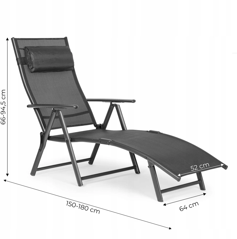 Multi Garden Pilkas reguliuojamas sulankstomas gultas 150-180 cm