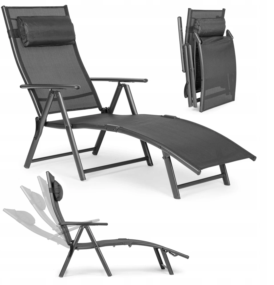 Multi Garden Pilkas reguliuojamas sulankstomas gultas 150-180 cm