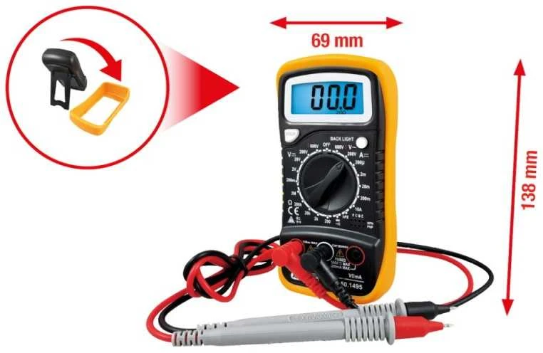 Skaitmeninis multimetras su patikrinimo antgaliais KS TOOLS