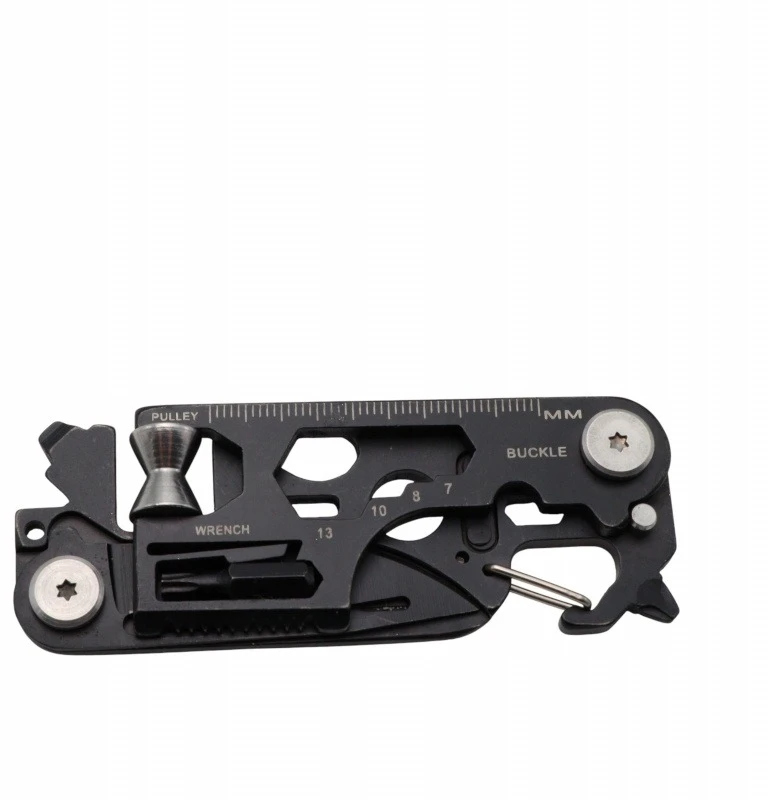 MULTITOOL KNIFE 25in1 DAUGIAFUNKCINĖ ĮRANKIŲ KIŠENĖ RAKTŲ PAKAIKLIŲ KORTELĖ