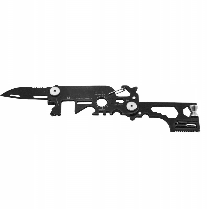MULTITOOL KNIFE 25in1 DAUGIAFUNKCINĖ ĮRANKIŲ KIŠENĖ RAKTŲ PAKAIKLIŲ KORTELĖ