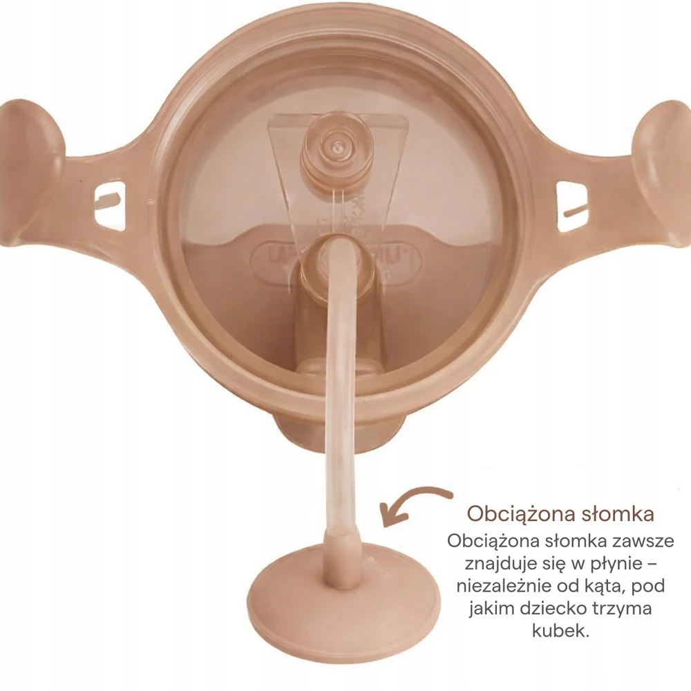 Munchkin gertuvė su šiaudeliu ir svareliu 296ml Dog, smėlio spalvos