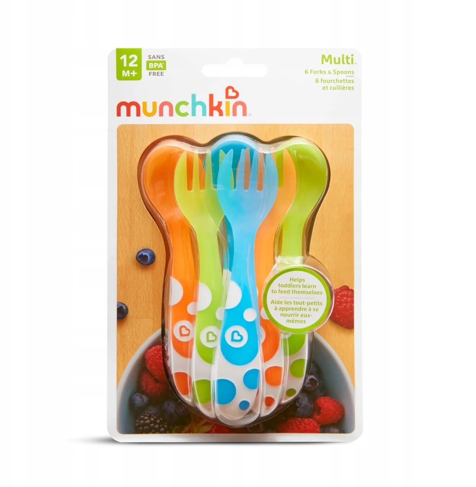 MUNCHKIN 12+ mėn. plastikiniai stalo įrankiai, 3 komplektai
