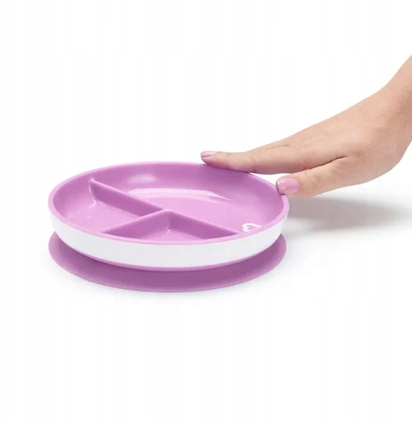 MUNCHKIN PLOKŠTĖ SU SIURBUČIUKU, PURPURA, NESKLYDAMA, VAIKAMS