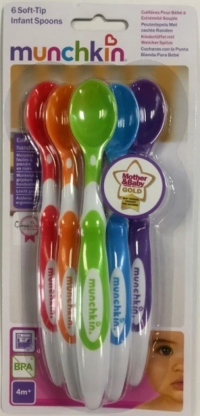 MUNCHKIN šaukšteliai minkštu galiuku 6 vnt. Soft Tip Spoons 4m+ 011003