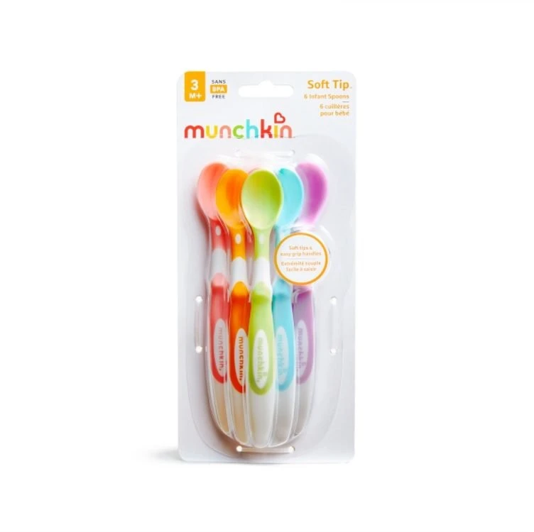 MUNCHKIN šaukšteliai minkštu galiuku 6 vnt. Soft Tip Spoons 4m+ 011003