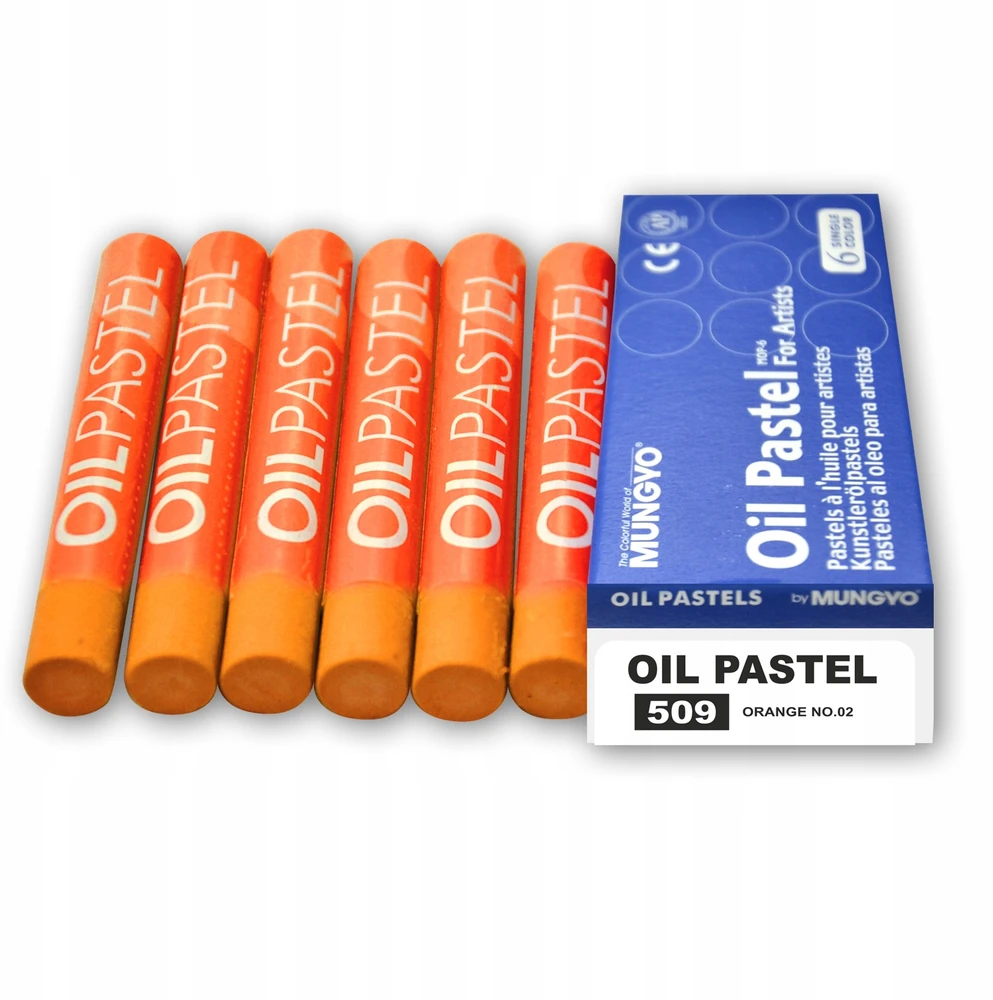 Mungyo aliejiniai pasteliai, 6 vnt., oranžinė (509)