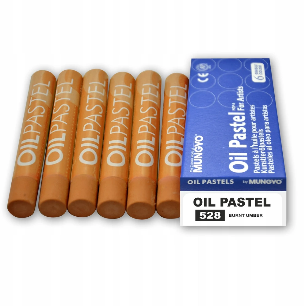 Mungyo aliejiniai pasteliai, 6 vnt., Umbra spalinta