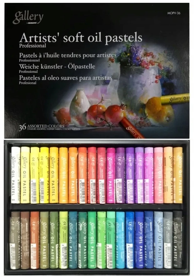 Mungyo minkštos aliejinės pastelės, 36 spalvos