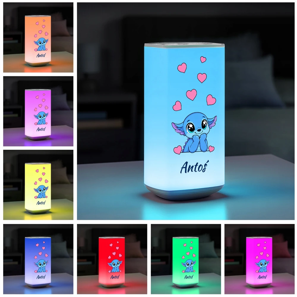 Murrano Lampka Nocna LED RGB Kosmiczne Stworki Dotykowa Bezprzewodowa Dziecięca