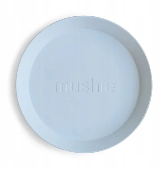 Mushie Round vaikiškos lėkštės 2 pak. Powder Mėlyna