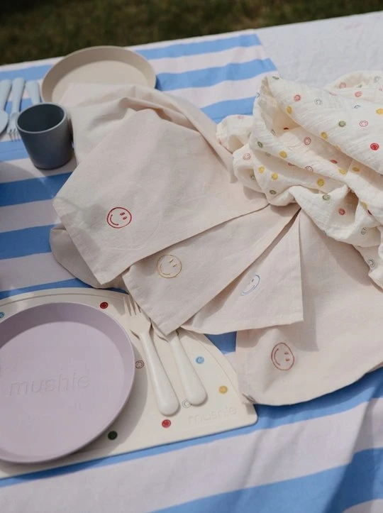 Mushie Round vaikiškos lėkštės 2 vnt. Soft Lilac