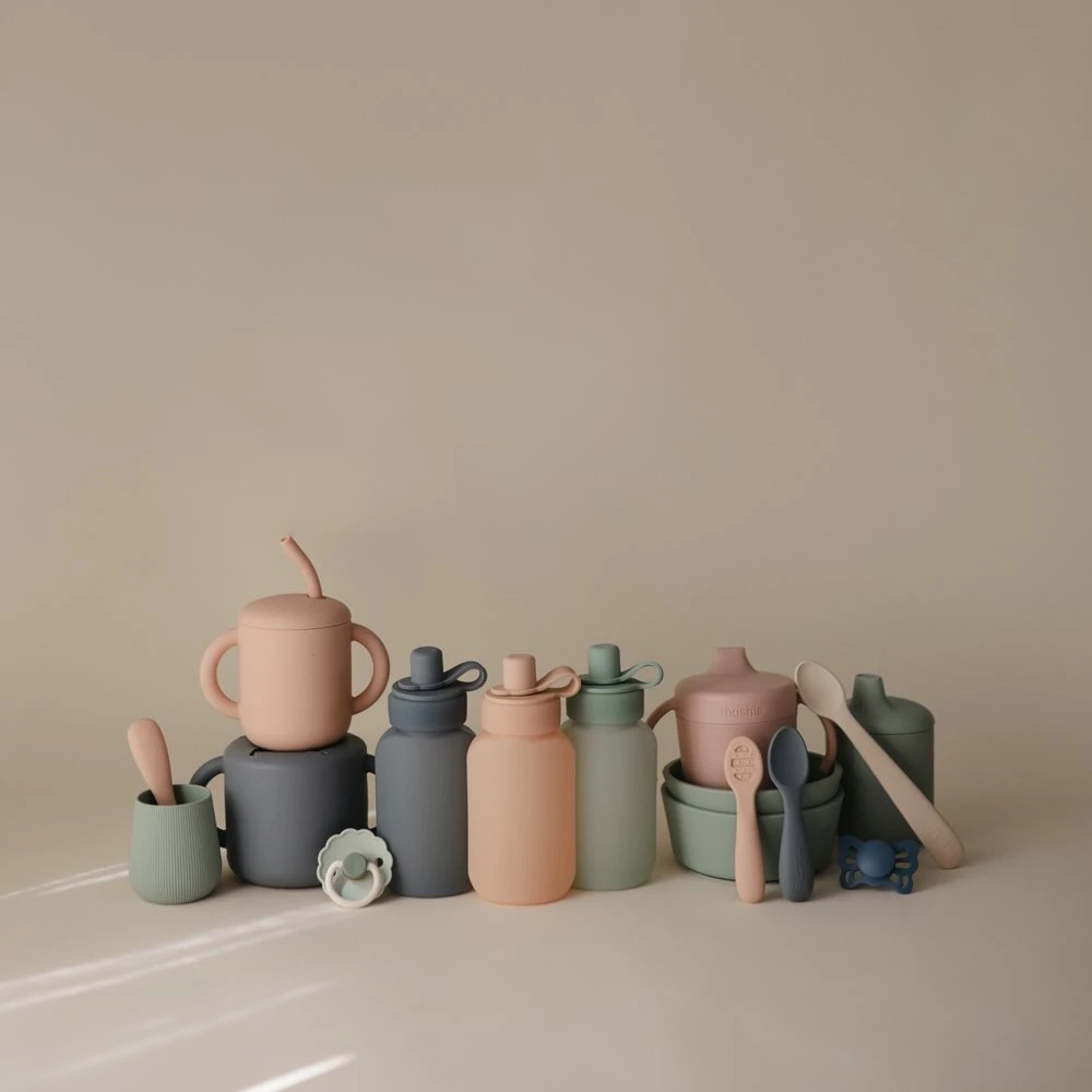 Mushie Silicone Mousse Pouches – 2 pakuotės – BLUSH