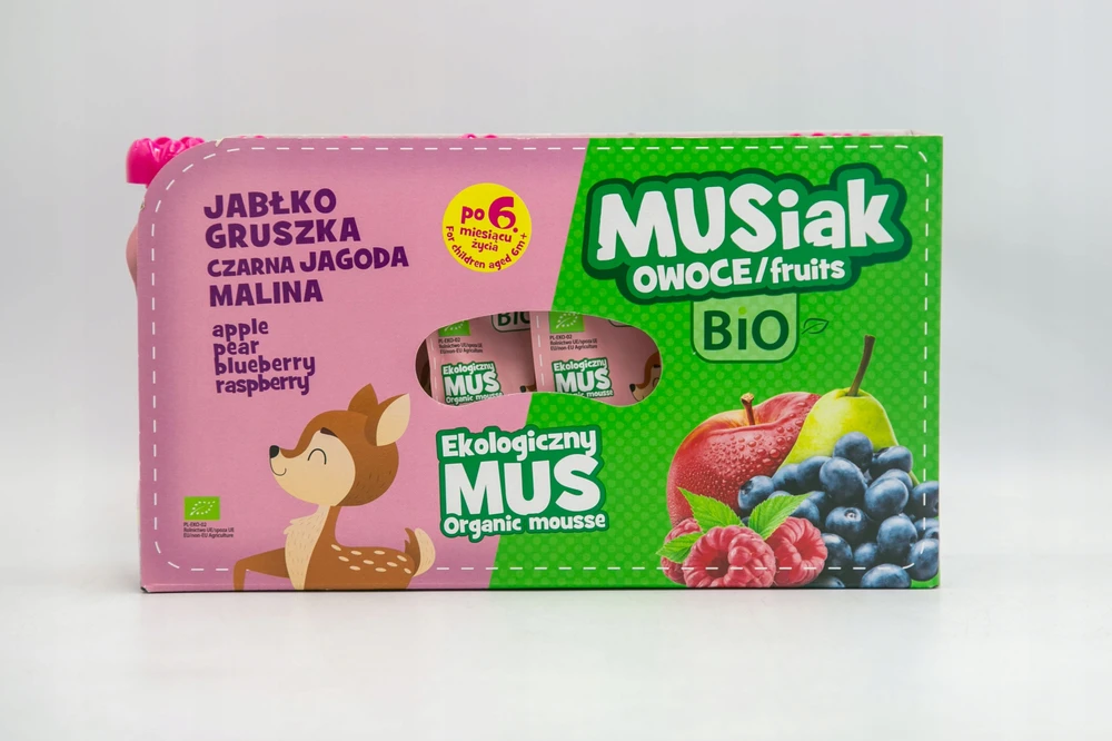 Musiak BIO putėsių rinkinys 13 x 120 g obuolių kriaušių juodųjų uogų aviečių