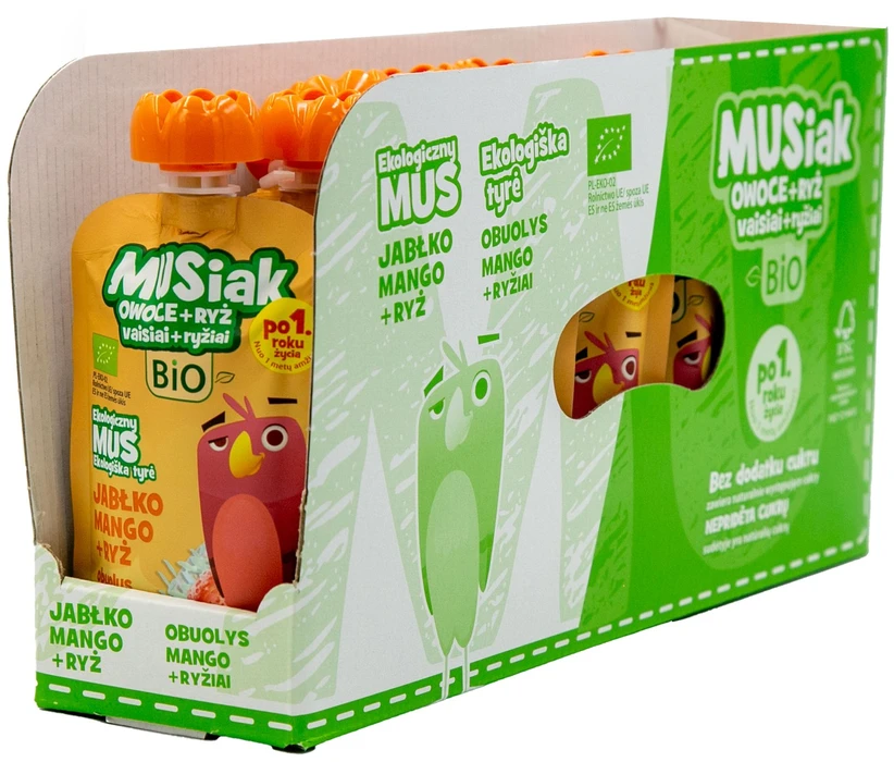 Musiak RINKINYS Obuolių-mango-ryžių putėsiai 13x 100g