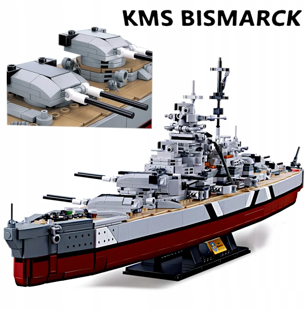 Mūšio laivas BISMARCK 1849 EL 75.2 CM 1:350 LAIVŲ BLOKAI 2in1 SLUBAN M38-B1102