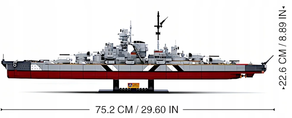 Mūšio laivas BISMARCK 1849 EL 75.2 CM 1:350 LAIVŲ BLOKAI 2in1 SLUBAN M38-B1102