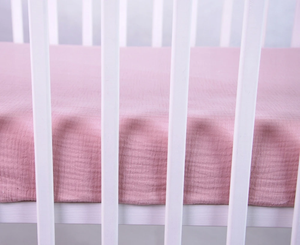 MUSLINO patalynė su briaunelėmis 60x120 RETRO ROŽINĖ BabyLux
