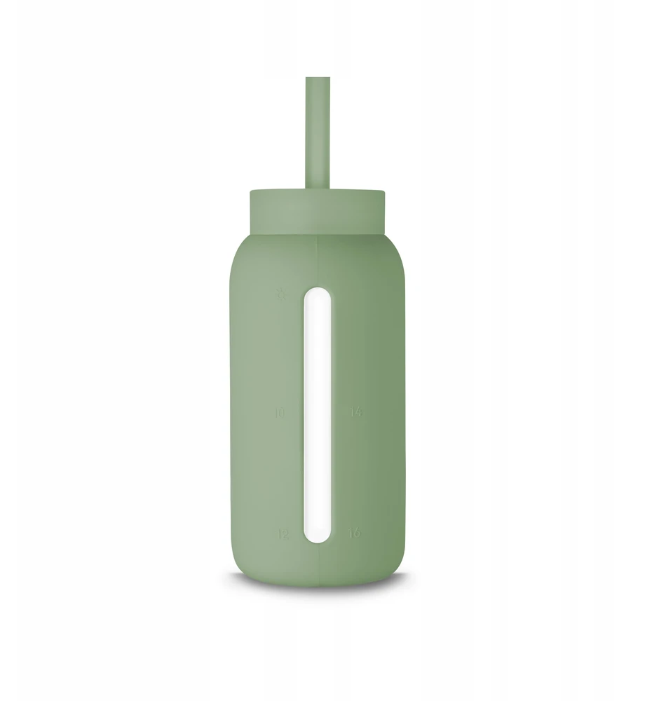 MUUKI buteliuko šiaudelis 720 ml Lounge Straw+ CAP Sidabrinis SAGE