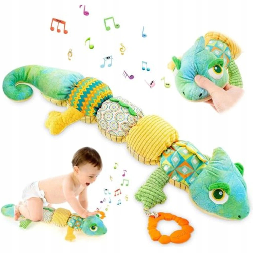 MUZIKINIS JAUTINIS ŽAISLAS CHAMELEONAS PLIUSAS KŪDIKIAMS D0-1 METŲ