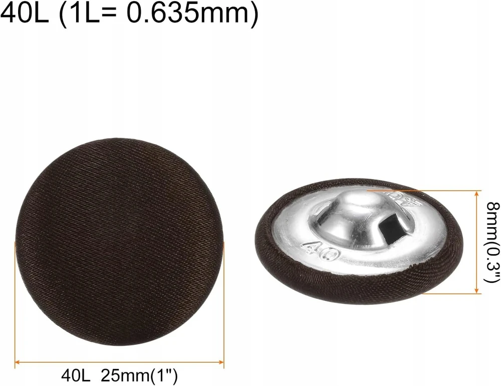 MYGTUKAI 10 Vnt. 25 mm APVALIA DANGTA MEDŽIAGA METALAS SIUVIMO RUDAS