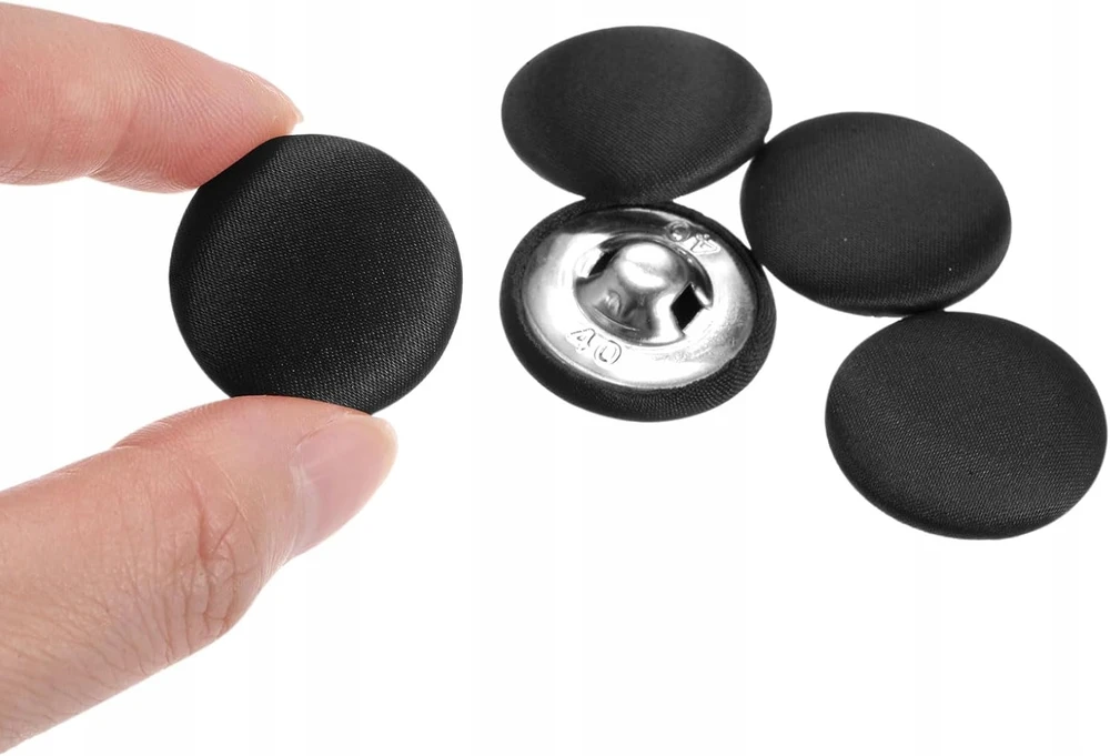 MYGTUKAI 10 Vnt. 25 mm APVALIOJO METALO SIUVIMO DEKORACINIS ANTRACITO AUDINIS