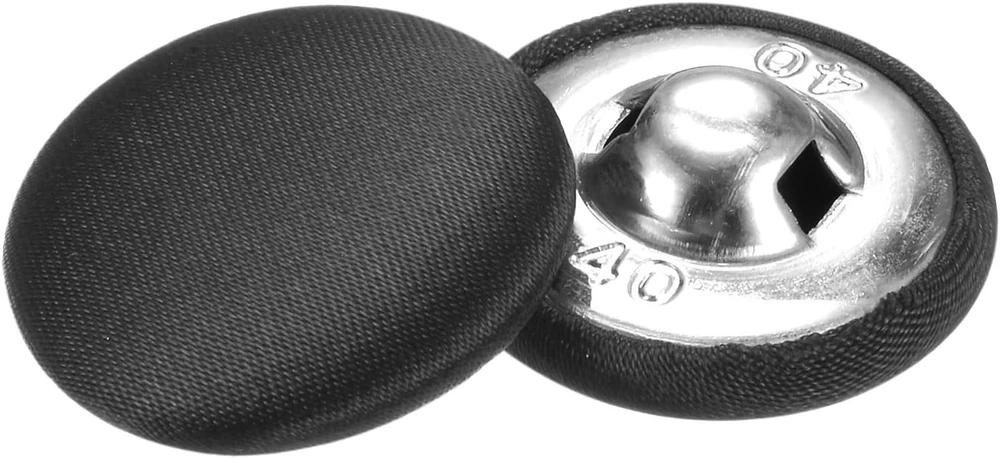 MYGTUKAI 10 Vnt. 25 mm APVALIOJO METALO SIUVIMO DEKORACINIS ANTRACITO AUDINIS