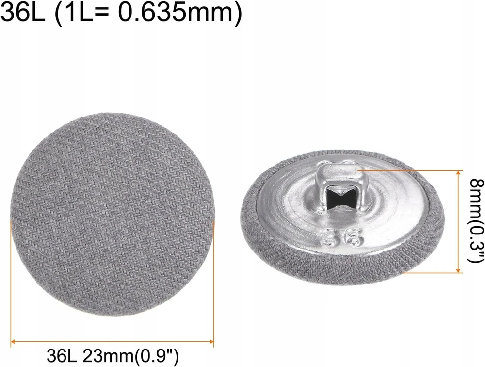 MYGTUKAI 20 Vnt. 23 mm METALINIO APVALIO SIUVIMO DEKORATYVINIS APVALŠTAS ILGUS