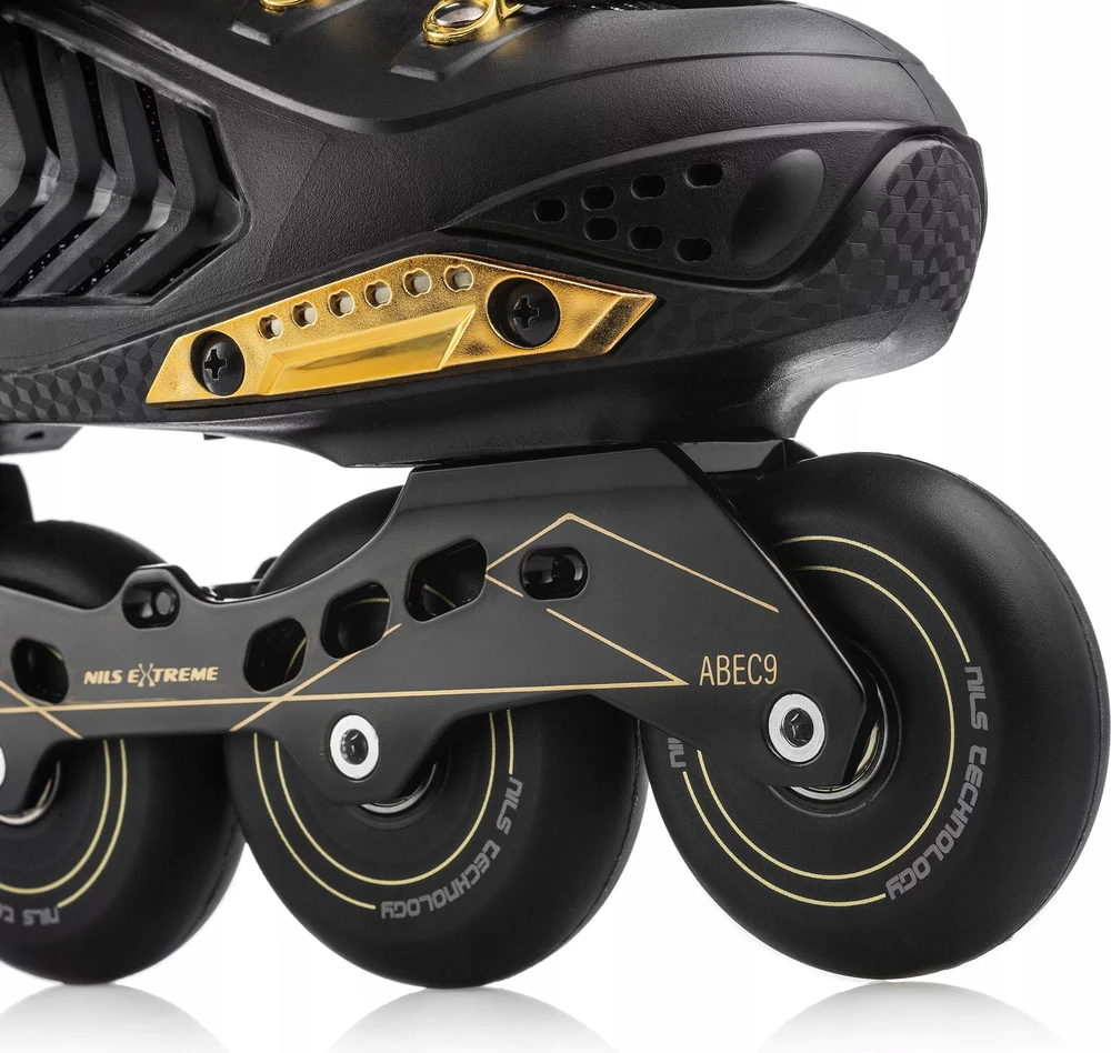 Slalomo riedučiai Nils Extreme NA20002 juodi-auksiniai - 39