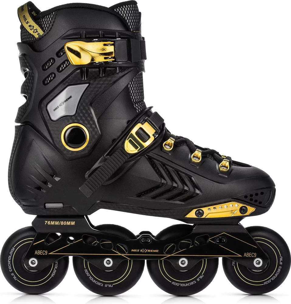 Slalomo riedučiai Nils Extreme NA20002 juodi-auksiniai - 39