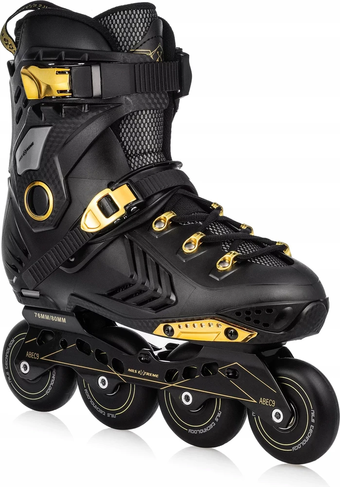 Slalomo riedučiai Nils Extreme NA20002 juodi-auksiniai - 39